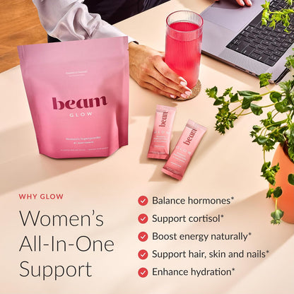 BEAM Glow Hormone Support &Cortisol Supplement for Women - DailyVitamins for Women withAshwagandha