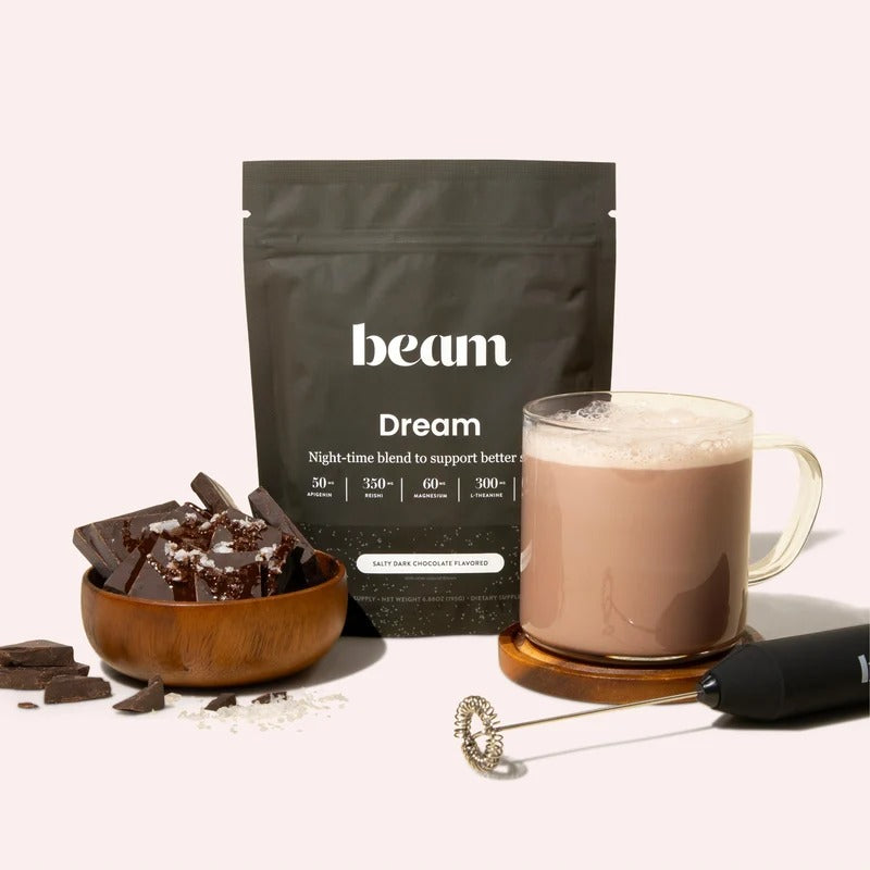 BEAM Dream Sleep Powder - Magnesium Sleep Aid for Adults with Melatonin, L-Theanine, Reishi Mushroom & Apigenin, Sleep Supplement